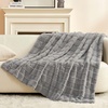 image:imageCozy Bliss Fluffy Faux Fur Throw Blanket for CouchWarm Cozy Soft Cream White Throw Blankets for Sofa Bed Living Room50x60 InchesGrey