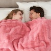 image:imageCozy Bliss Fluffy Faux Fur Throw Blanket for CouchWarm Cozy Soft Cream White Throw Blankets for Sofa Bed Living Room50x60 InchesHot Pink