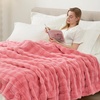 image:imageCozy Bliss Fluffy Faux Fur Throw Blanket for CouchWarm Cozy Soft Cream White Throw Blankets for Sofa Bed Living Room50x60 InchesHot Pink