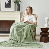 image:imageCozy Bliss Fluffy Faux Fur Throw Blanket for CouchWarm Cozy Soft Cream White Throw Blankets for Sofa Bed Living Room50x60 InchesSage Green