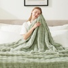 image:imageCozy Bliss Fluffy Faux Fur Throw Blanket for CouchWarm Cozy Soft Cream White Throw Blankets for Sofa Bed Living Room50x60 InchesSage Green