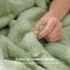 image:imageCozy Bliss Fluffy Faux Fur Throw Blanket for CouchWarm Cozy Soft Cream White Throw Blankets for Sofa Bed Living Room50x60 InchesSage Green