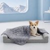 image:imageCozy Bliss Leakproof Cooling Blanket for Medium Dogs  QMax 05 Durable amp Washable Dog Cooling Mat for Hot Weather Soft Pet Throw amp Couch Protector for Dogs amp Cats 30x40 Inch Heather Silver GreyHeather Charcoal Grey