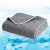 image:imageCozy Bliss Leakproof Cooling Blanket for Medium Dogs  QMax 05 Durable amp Washable Dog Cooling Mat for Hot Weather Soft Pet Throw amp Couch Protector for Dogs amp Cats 30x40 Inch Heather Silver GreyHeather Charcoal Grey