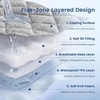 image:imageCozy Bliss Leakproof Cooling Mattress Pad Queen QMaxgt045 Soft Noiseless Breathable Mattress Topper Cover with Deep Pocket Fits 818 Inches for Summer Bed Hot Sleepers WhiteGray