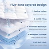 image:imageCozy Bliss Leakproof Cooling Mattress Pad Queen QMaxgt045 Soft Noiseless Breathable Mattress Topper Cover with Deep Pocket Fits 818 Inches for Summer Bed Hot Sleepers WhiteWhite