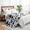 image:imageCozy Bliss Leopard Print Fuzzy Throw Blanket for Couch  Thick Soft Warm Fleece Blankets for Room Decor for Kids Women Men Girls Brown Cheetah 5060Black White