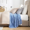 image:imageCozy Bliss Luxury Sherpa Throw Blanket for Couch Premium Reversible Buffalo Plaid Thick Throw Warm Cozy Soft Blanket for Home and Gifts Light Blue 50 x 60Mottled Navy Blue