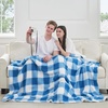 image:imageCozy Bliss Luxury Sherpa Throw Blanket for Couch Premium Reversible Buffalo Plaid Thick Throw Warm Cozy Soft Blanket for Home and Gifts Light Blue 50 x 60Buffalo Plaidlight Blue