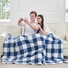 image:imageCozy Bliss Luxury Sherpa Throw Blanket for Couch Premium Reversible Buffalo Plaid Thick Throw Warm Cozy Soft Blanket for Home and Gifts Light Blue 50 x 60Buffalo Plaidnavy Blue