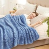 image:imageCozy Bliss Luxury Sherpa Throw Blanket for Couch Premium Reversible Buffalo Plaid Thick Throw Warm Cozy Soft Blanket for Home and Gifts Light Blue 50 x 60Mottled Navy Blue