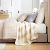 image:imageCozy Bliss Luxury Sherpa Throw Blanket for Couch Premium Reversible Buffalo Plaid Thick Throw Warm Cozy Soft Blanket for Home and Gifts Light Blue 50 x 60Mottled Beige