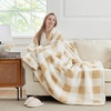 image:imageCozy Bliss Luxury Sherpa Throw Blanket for Couch Premium Reversible Buffalo Plaid Thick Throw Warm Cozy Soft Blanket for Home and Gifts Light Blue 50 x 60Buffalo Plaidbeige