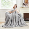 image:imageCozy Bliss Luxury Sherpa Throw Blanket for Couch Premium Reversible Buffalo Plaid Thick Throw Warm Cozy Soft Blanket for Home and Gifts Light Blue 50 x 60Mottled Grey