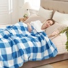image:imageCozy Bliss Luxury Sherpa Throw Blanket for Couch Premium Reversible Buffalo Plaid Thick Throw Warm Cozy Soft Blanket for Home and Gifts Light Blue 50 x 60Buffalo Plaidlight Blue
