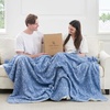 image:imageCozy Bliss Luxury Sherpa Throw Blanket for Couch Premium Reversible Buffalo Plaid Thick Throw Warm Cozy Soft Blanket for Home and Gifts Light Blue 50 x 60Mottled Navy Blue