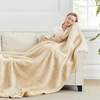 image:imageCozy Bliss Luxury Sherpa Throw Blanket for Couch Premium Reversible Buffalo Plaid Thick Throw Warm Cozy Soft Blanket for Home and Gifts Light Blue 50 x 60Mottled Beige