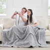 image:imageCozy Bliss Luxury Sherpa Throw Blanket for Couch Premium Reversible Buffalo Plaid Thick Throw Warm Cozy Soft Blanket for Home and Gifts Light Blue 50 x 60Mottled Grey