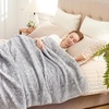 image:imageCozy Bliss Luxury Sherpa Throw Blanket for Couch Premium Reversible Buffalo Plaid Thick Throw Warm Cozy Soft Blanket for Home and Gifts Light Blue 50 x 60Mottled Grey