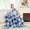 image:imageCozy Bliss Luxury Sherpa Throw Blanket for Couch Premium Reversible Buffalo Plaid Thick Throw Warm Cozy Soft Blanket for Home and Gifts Light Blue 50 x 60Buffalo Plaidnavy Blue