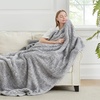 image:imageCozy Bliss Luxury Sherpa Throw Blanket for Couch Premium Reversible Buffalo Plaid Thick Throw Warm Cozy Soft Blanket for Home and Gifts Light Blue 50 x 60Mottled Grey