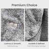 image:imageCozy Bliss Luxury Sherpa Throw Blanket for Couch Premium Reversible Buffalo Plaid Thick Throw Warm Cozy Soft Blanket for Home and Gifts Light Blue 50 x 60Mottled Grey