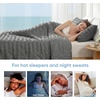 image:imageCozy Bliss Seersucker Cooling Comforter Queen Size QMax 045 Reversible Lightweight Cooling Blanket Breathable Silk Smooth Summer Bedding Quilt for Hot Sleepers Night Sweats Dark GreyVertical Striped Grey