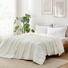 image:imageCozy Bliss Seersucker Cooling Comforter Queen Size QMax 045 Reversible Lightweight Cooling Blanket Breathable Silk Smooth Summer Bedding Quilt for Hot Sleepers Night Sweats Dark GreyWhite