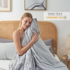 image:imageCozy Bliss Seersucker Cooling Comforter Queen Size QMax 045 Reversible Lightweight Cooling Blanket Breathable Silk Smooth Summer Bedding Quilt for Hot Sleepers Night Sweats Dark GreyLight Grey