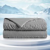 image:imageCozy Bliss Seersucker Cooling Comforter Queen Size QMax 045 Reversible Lightweight Cooling Blanket Breathable Silk Smooth Summer Bedding Quilt for Hot Sleepers Night Sweats Dark GreyDark Grey