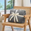 image:imageCozy Bliss Seersucker Cooling Comforter Queen Size QMax 045 Reversible Lightweight Cooling Blanket Breathable Silk Smooth Summer Bedding Quilt for Hot Sleepers Night Sweats Dark GreyVertical Striped Grey