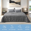 image:imageCozy Bliss Seersucker Cooling Comforter Queen Size QMax 045 Reversible Lightweight Cooling Blanket Breathable Silk Smooth Summer Bedding Quilt for Hot Sleepers Night Sweats Dark GreyVertical Striped Grey