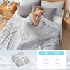 image:imageCozy Bliss Seersucker Cooling Comforter Queen Size QMax 045 Reversible Lightweight Cooling Blanket Breathable Silk Smooth Summer Bedding Quilt for Hot Sleepers Night Sweats Dark GreyLight Grey