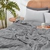 image:imageCozy Bliss Seersucker Cooling Comforter Queen Size QMax 045 Reversible Lightweight Cooling Blanket Breathable Silk Smooth Summer Bedding Quilt for Hot Sleepers Night Sweats Dark GreyDark Grey
