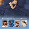 image:imageCozy Bliss Seersucker Cooling Comforter Queen Size QMax 045 Reversible Lightweight Cooling Blanket Breathable Silk Smooth Summer Bedding Quilt for Hot Sleepers Night Sweats Dark GreyNavy Blue