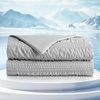 image:imageCozy Bliss Seersucker Cooling Comforter Queen Size QMax 045 Reversible Lightweight Cooling Blanket Breathable Silk Smooth Summer Bedding Quilt for Hot Sleepers Night Sweats Dark GreyLight Grey