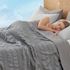 image:imageCozy Bliss Seersucker Cooling Comforter Queen Size QMax 045 Reversible Lightweight Cooling Blanket Breathable Silk Smooth Summer Bedding Quilt for Hot Sleepers Night Sweats Dark GreyDark Grey