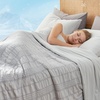 image:imageCozy Bliss Seersucker Cooling Comforter Queen Size QMax 045 Reversible Lightweight Cooling Blanket Breathable Silk Smooth Summer Bedding Quilt for Hot Sleepers Night Sweats Dark GreyLight Grey