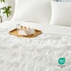 image:imageCozy Bliss Seersucker Cooling Comforter Queen Size QMax 045 Reversible Lightweight Cooling Blanket Breathable Silk Smooth Summer Bedding Quilt for Hot Sleepers Night Sweats Dark GreyVertical Striped White