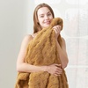 image:imageCozy Bliss Ultrasoft Waffle Throw Blanket Fluffy Cute Plush Blanket for Couch Bed Modern Home Accent Portable for Picnic or Outdoor Brown 50x60Brown