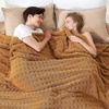 image:imageCozy Bliss Ultrasoft Waffle Throw Blanket Fluffy Cute Plush Blanket for Couch Bed Modern Home Accent Portable for Picnic or Outdoor Brown 50x60Brown