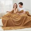 image:imageCozy Bliss Ultrasoft Waffle Throw Blanket Fluffy Cute Plush Blanket for Couch Bed Modern Home Accent Portable for Picnic or Outdoor Brown 50x60Brown