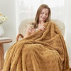 image:imageCozy Bliss Ultrasoft Waffle Throw Blanket Fluffy Cute Plush Blanket for Couch Bed Modern Home Accent Portable for Picnic or Outdoor Brown 50x60Brown