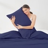 image:imageCozy Bliss 2 Pack Cooling Pillow Cases Queen 20 x 30 GreenDark Blue