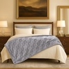 image:imageCozy Bliss Checkered Faux Rabbit Fur Blanket Queen Size for Bed Soft Fuzzy Blankets for Women Men Large Furry Fleece Throw for Bedroom Decor Ivory 90 x 90Grey