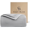 image:imageCozy Bliss Cooling Comforter Queen Size Reversible Lightweight Cooling Blankets for Hot Sleepers and Night Sweats QMaxgt045 Soft Breathable Silky Smooth Summer Comforter Cool Grey 90x90Cool Grey