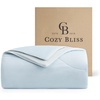 image:imageCozy Bliss Cooling Comforter Queen Size Reversible Lightweight Cooling Blankets for Hot Sleepers and Night Sweats QMaxgt045 Soft Breathable Silky Smooth Summer Comforter Cool Grey 90x90Cool Blue