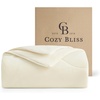 image:imageCozy Bliss Cooling Comforter Queen Size Reversible Lightweight Cooling Blankets for Hot Sleepers and Night Sweats QMaxgt045 Soft Breathable Silky Smooth Summer Comforter Cool Grey 90x90Snow Ivory