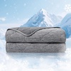 image:imageCozy Bliss Cooling DualSided Blanket for Hot Sleepers QMaxgt046 Lightweight Soft Breathable Bed Blanket Double Side Cooling Throw for Night Sweats Sage Green 50x70Charcoal Grey