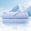 image:imageCozy Bliss Cooling DualSided Blanket for Hot Sleepers QMaxgt046 Lightweight Soft Breathable Bed Blanket Double Side Cooling Throw for Night Sweats Sage Green 50x70Cool Blue